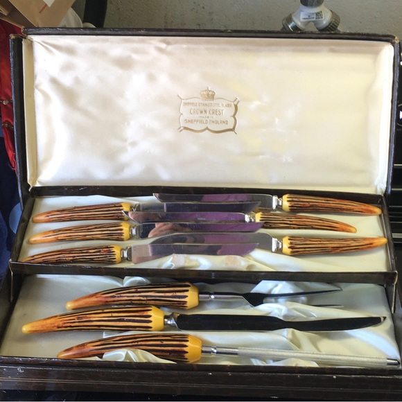 Sheffield Home Kitchen Vintage Sheffield Carving Knife Set